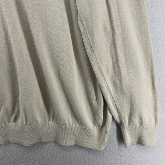 NAUTICA Sweater Mens XL Golf 1/4 Zip Mock Neck Pullover Jumper Cotton Beige - Picture 10 of 15